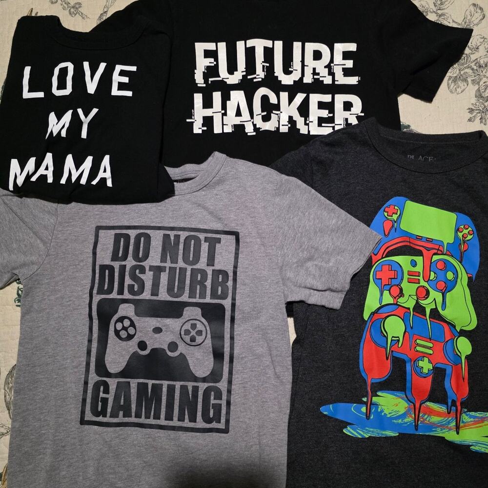 Boys Gamer T-Shirt Bundle Size 5/6 The Children's Place Future Hacker Gaming